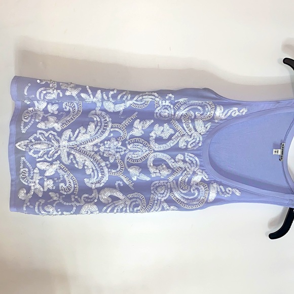 Express Tank Top- Periwinkle with Sequins and Beads XS - Picture 2 of 4